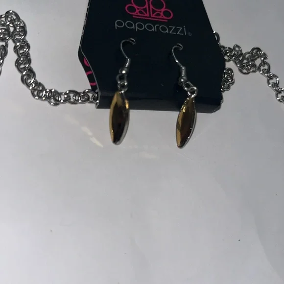 Crown Couture Silver and Brass Gem Necklace - Picture 3 of 6